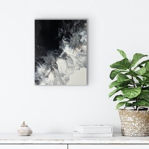 Black/White Abstract Acrylic Canvas Painting